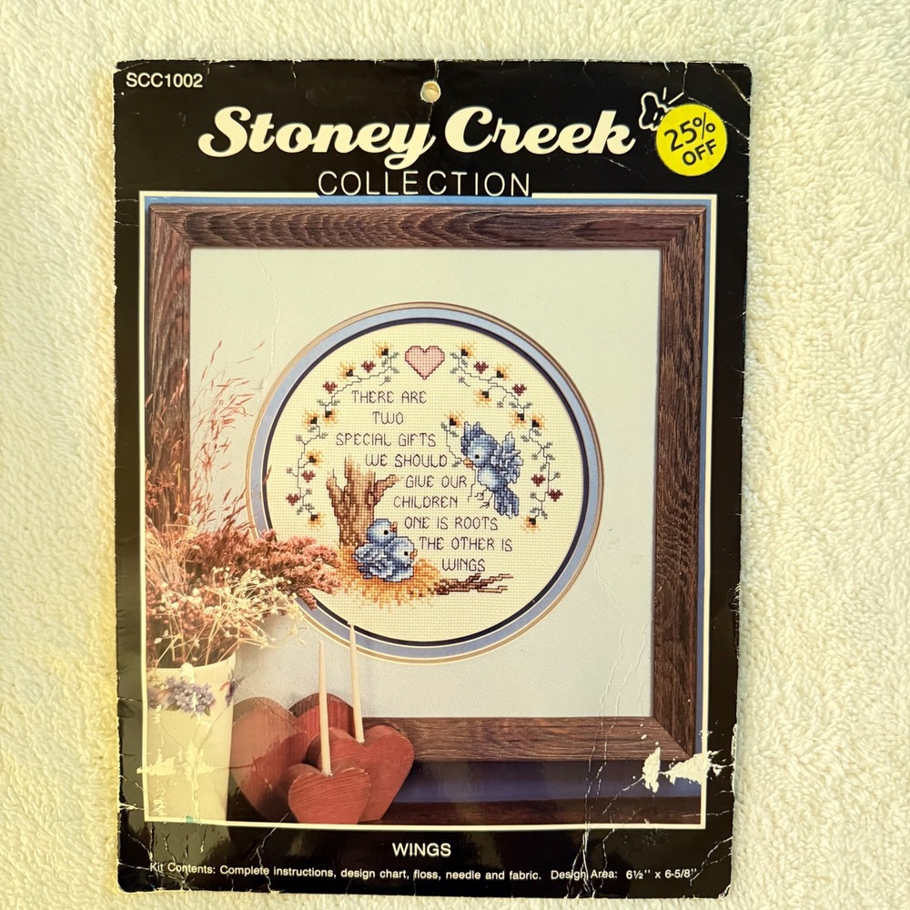 Stoney Creek Collection Wings Cross Stitch Kit SCC1002 Vintage Bluebird Roots
